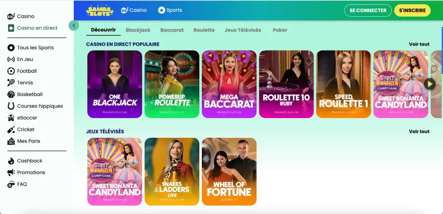 Délais et options de retrait au casino Samba Slots en ligne