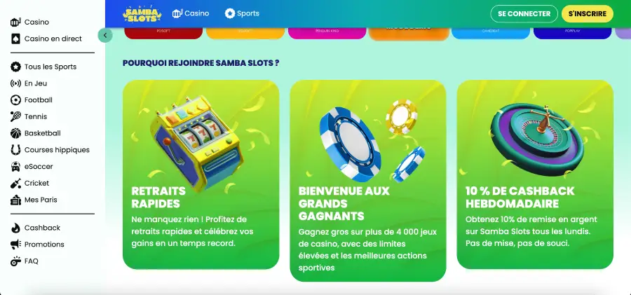 Dépôt Samba Slots en cryptomonnaie Bitcoin et Ethereum Dépôt Samba Slots en cryptomonnaie Bitcoin et Ethereum